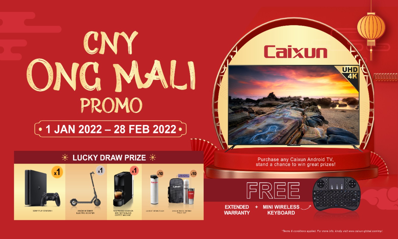 Caixun Year 2022 Chinese New Year Ong Mali Promotion (How To Redeem & Campaign Full Terms and Conditions)