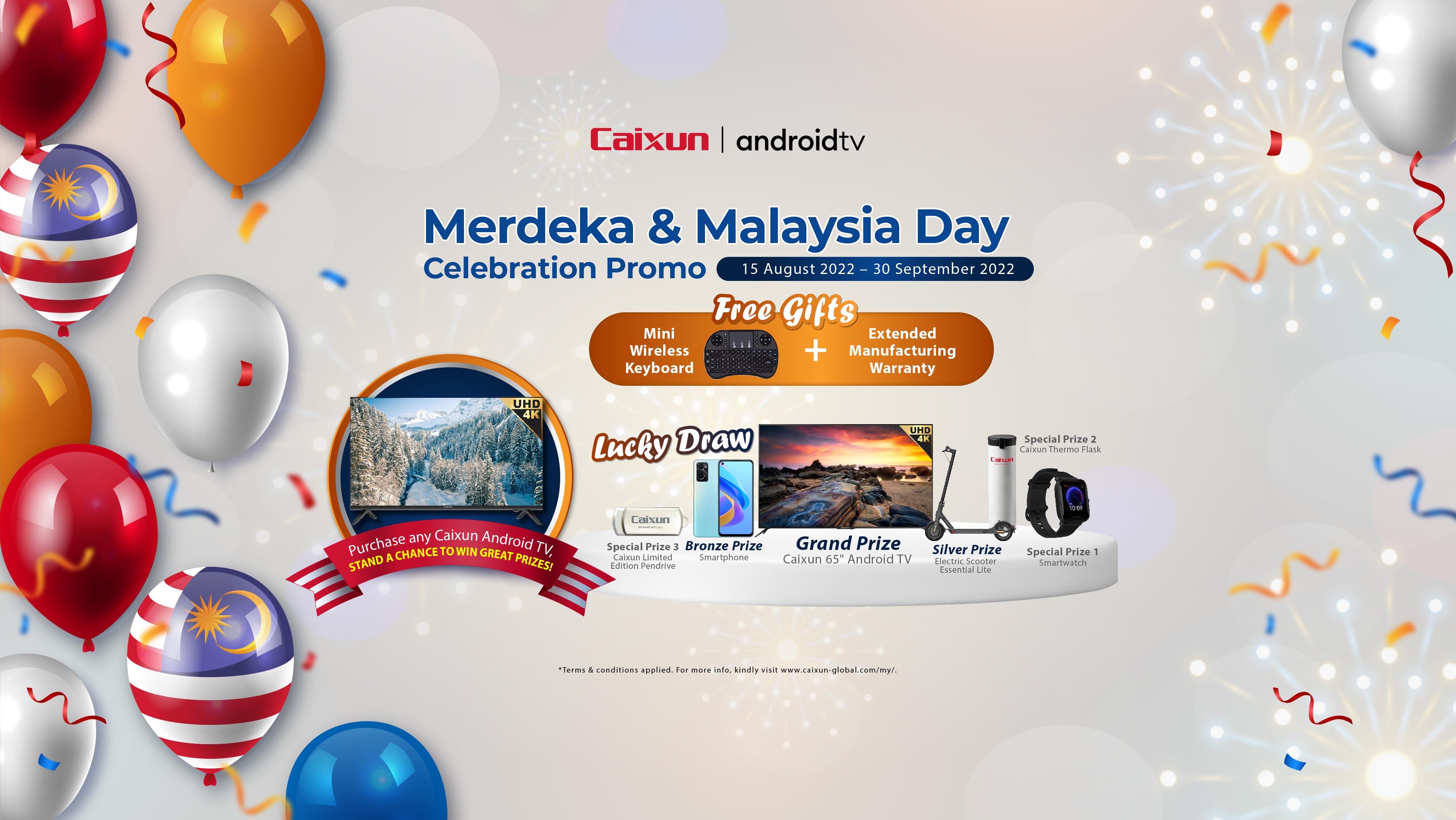Caixun Merdeka & Malaysia Day 2022 Celebration Promo (How To Redeem & Campaign Full Terms and Conditions)